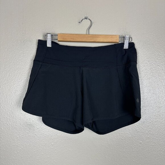 Lululemon Speed Up Short 4" Athletic Shorts Low Rise Black Women's Size 6 - Picture 3 of 5